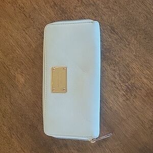 MICHAEL KORS LEATHER WALLET WITH ROSE GOLD HARDWARE